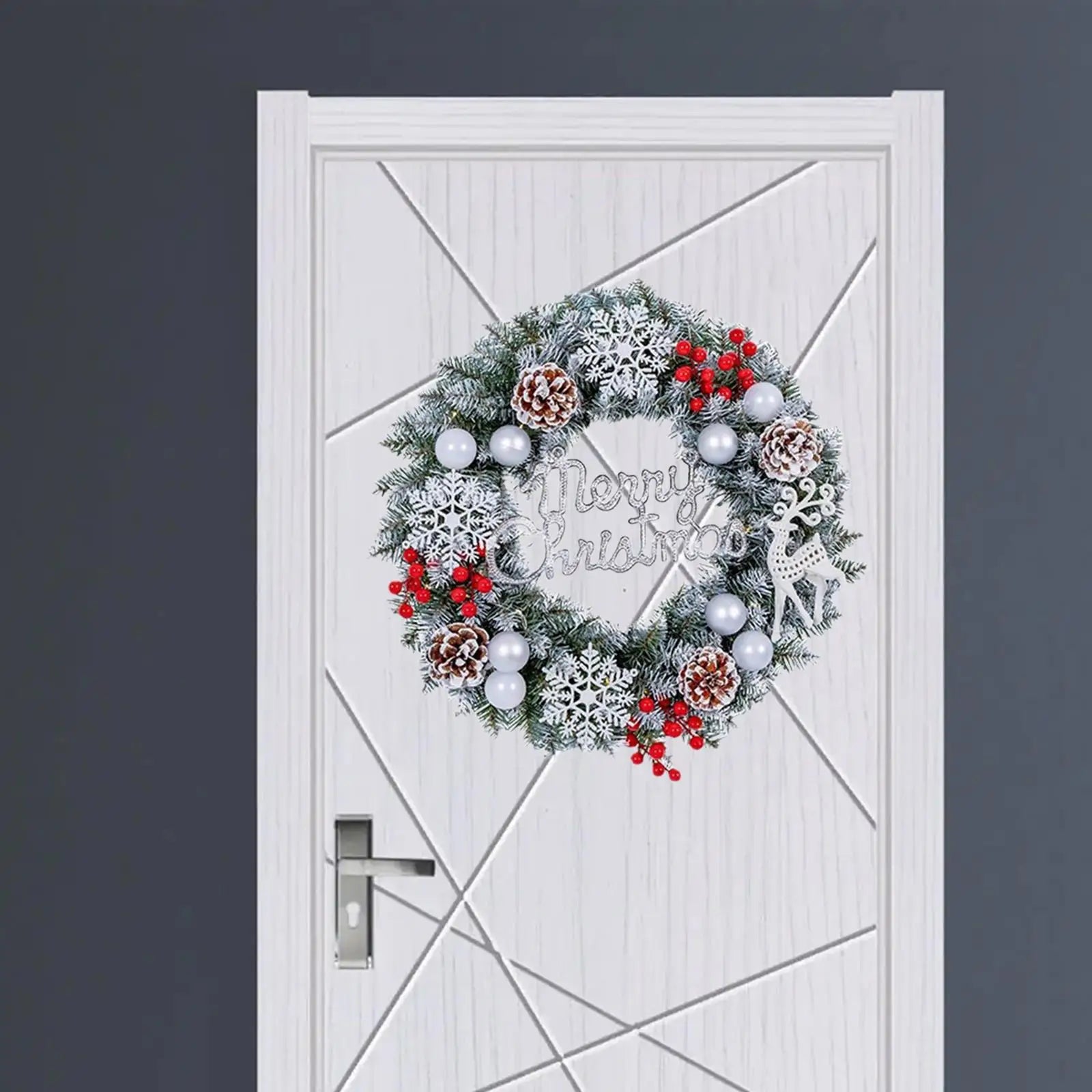 Christmas Wreath Christmas Decoration Wreath Holiday Wreath Snowflake Hanging