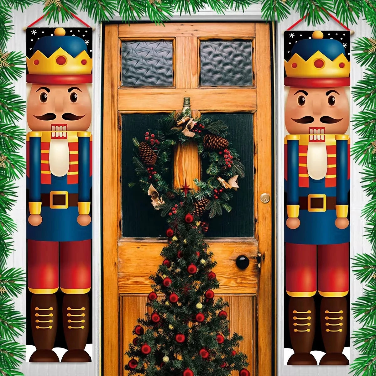 Christmas Hanging Door Banner Merry Christmas Decorations for Home Xmas Navidad Noel Natal Door Decor Happy New Year Gifts 2025