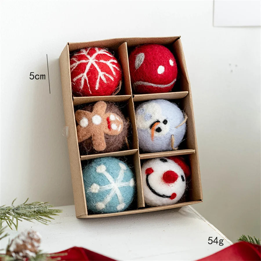 Christmas Felt Wool Balls Snowballs Christmas Tree Decoration Hangings diy New Year Ornaments