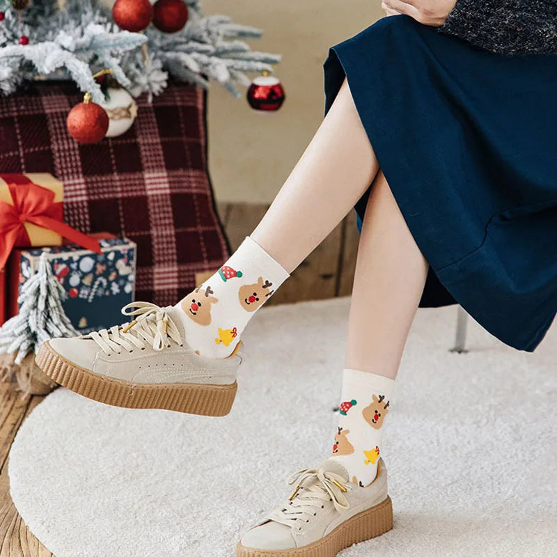4 Pairs/Lot Children Girls Socks Christmas Socks For Kids Cotton 3-14 Years Comfortable Toddler Leg Warmers Boys Long Socks