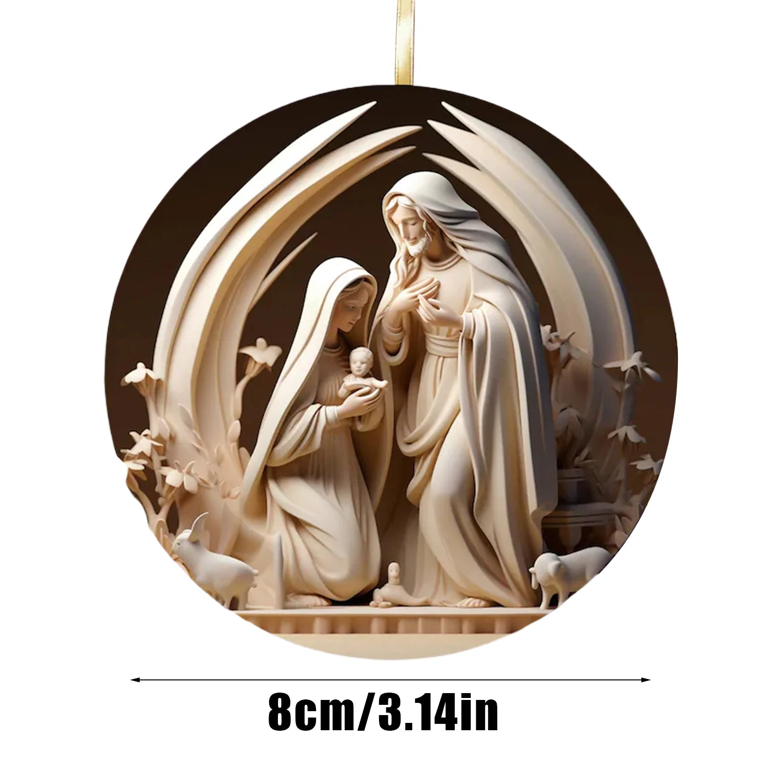 Christmas Nativity Ornaments 12X Christmas Decoration wooden Nativity Scene pendant Christmas Tree Decorations Easter Home Decor