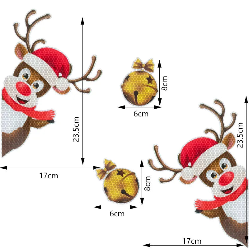 Christmas Car Refrigerator Decoration Reflective Bulb Light Shaped Magnets Stickers Magnetic Wires Ornaments Set Xmas home decor