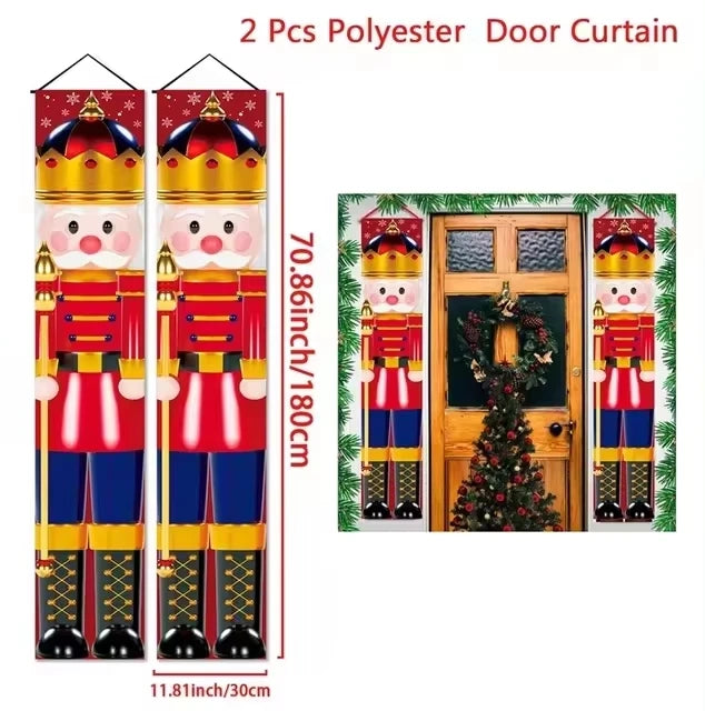 Christmas Hanging Door Banner Merry Christmas Decorations for Home Xmas Navidad Noel Natal Door Decor Happy New Year Gifts 2025