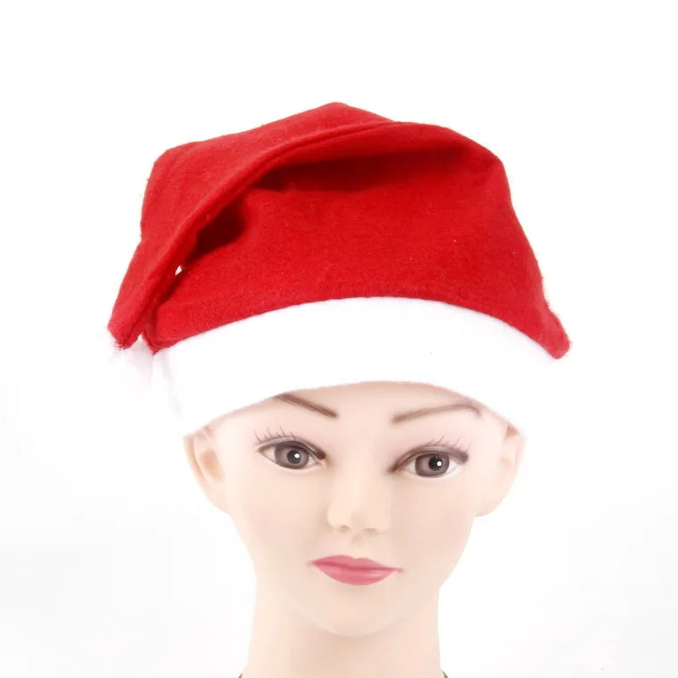 Christmas Black Red Plush Hat Santa Novelty Hat Kids Christmas Decorations For New Year Home Santa Claus Gift Party Supplies
