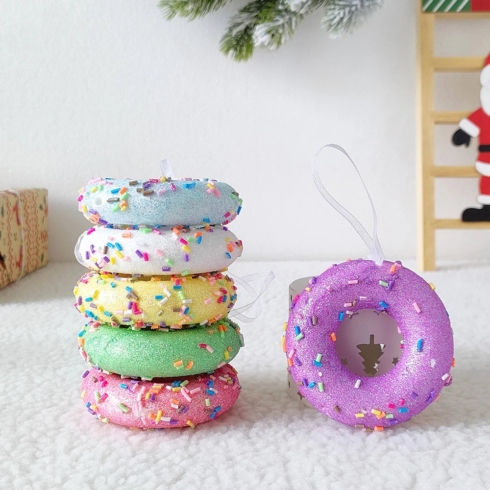 Mix Cute Candy Donuts Cupcake Ice Cream Cone Christmas Ornaments Kit Christmas Tree Hanging Decorations Gifts Navidad Natal