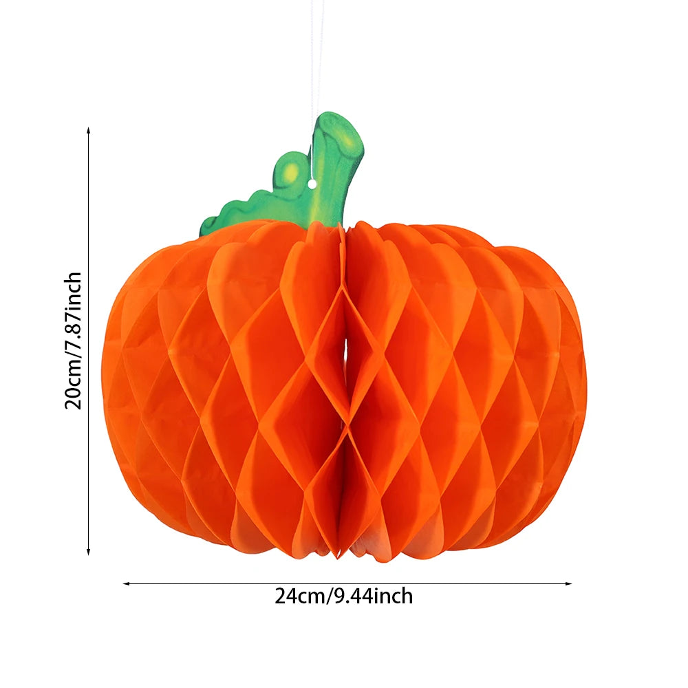 Hello Autumn Thanksgiving Decoration Happy Fall Banner Maple Leaf Cake Toppers Pumpkin Honeycomb Wall Fireplace Hanging Ornament