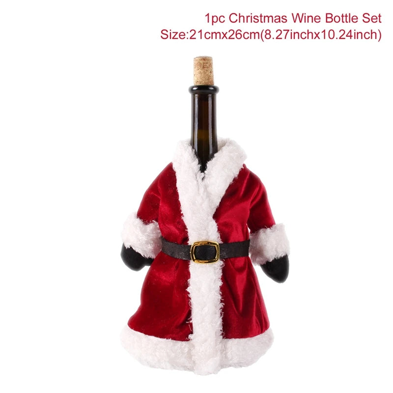 Christmas Wine Bottle Cover Merry Christmas Decorations For Home 2025 Cristmas Ornament Xmas Navidad Gifts Happy New Year 2026