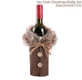 Christmas Wine Bottle Cover Merry Christmas Decoration For Home 2024 Christmas Ornaments Decor Happy New Year 2025 Navid Noel
