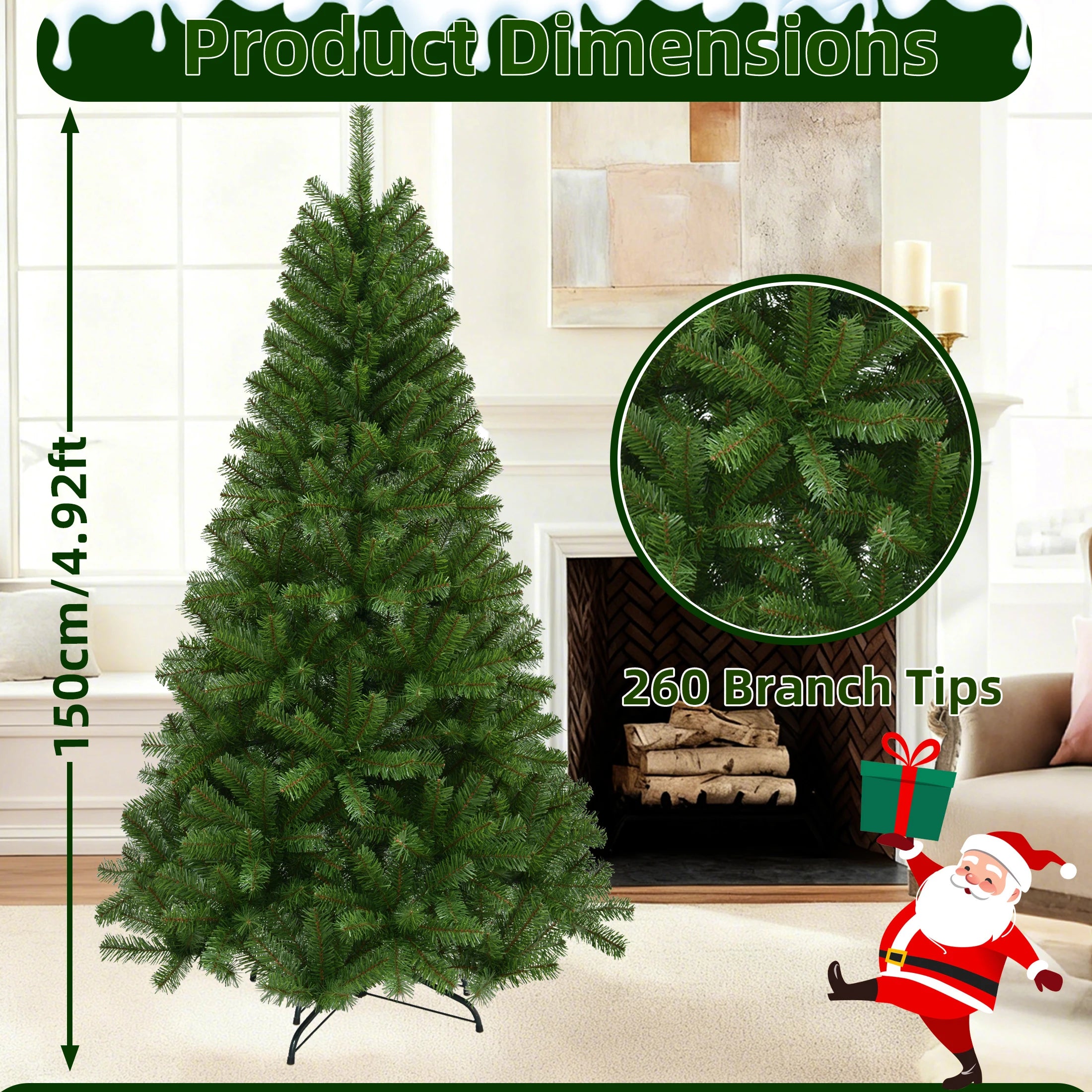 Christmas Decorations 210/180/150/120CM Artificial Christmas Tree Green Xmas Decor New Year Holiday Party Room Decor Home Decor