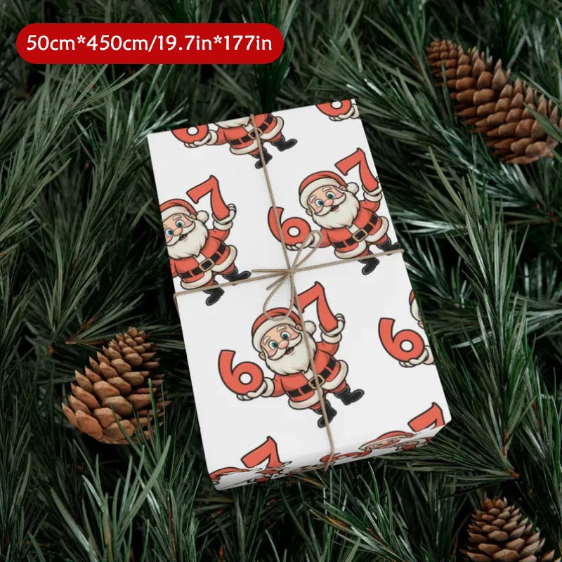 67 Christmas Wrapping Paper, 6 7 Wrapping Paper, 67 Funny Christmas Gift Wrap For Kids, Santa 67