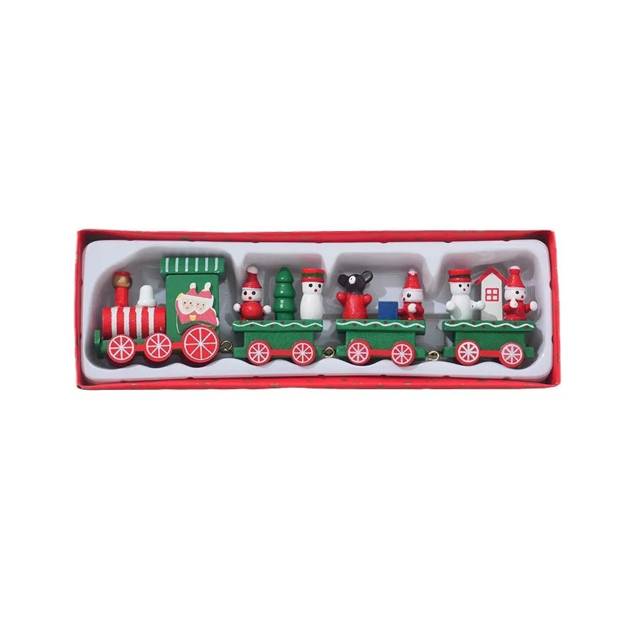 2025 Wooden Christmas Train Decor - Handcrafted Mini Holiday Set for Home, Window Display & Stocking Stuffers Gift