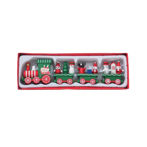 2025 Wooden Christmas Train Decor - Handcrafted Mini Holiday Set for Home, Window Display & Stocking Stuffers Gift