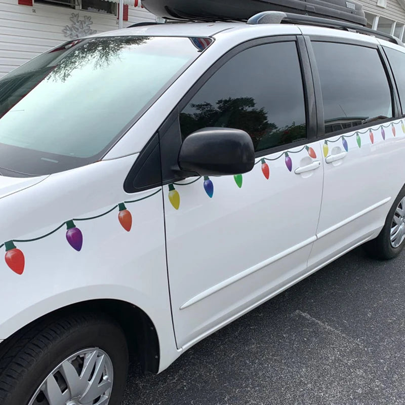 Christmas Car Refrigerator Decoration Reflective Bulb Light Shaped Magnets Stickers Magnetic Wires Ornaments Set Xmas home decor
