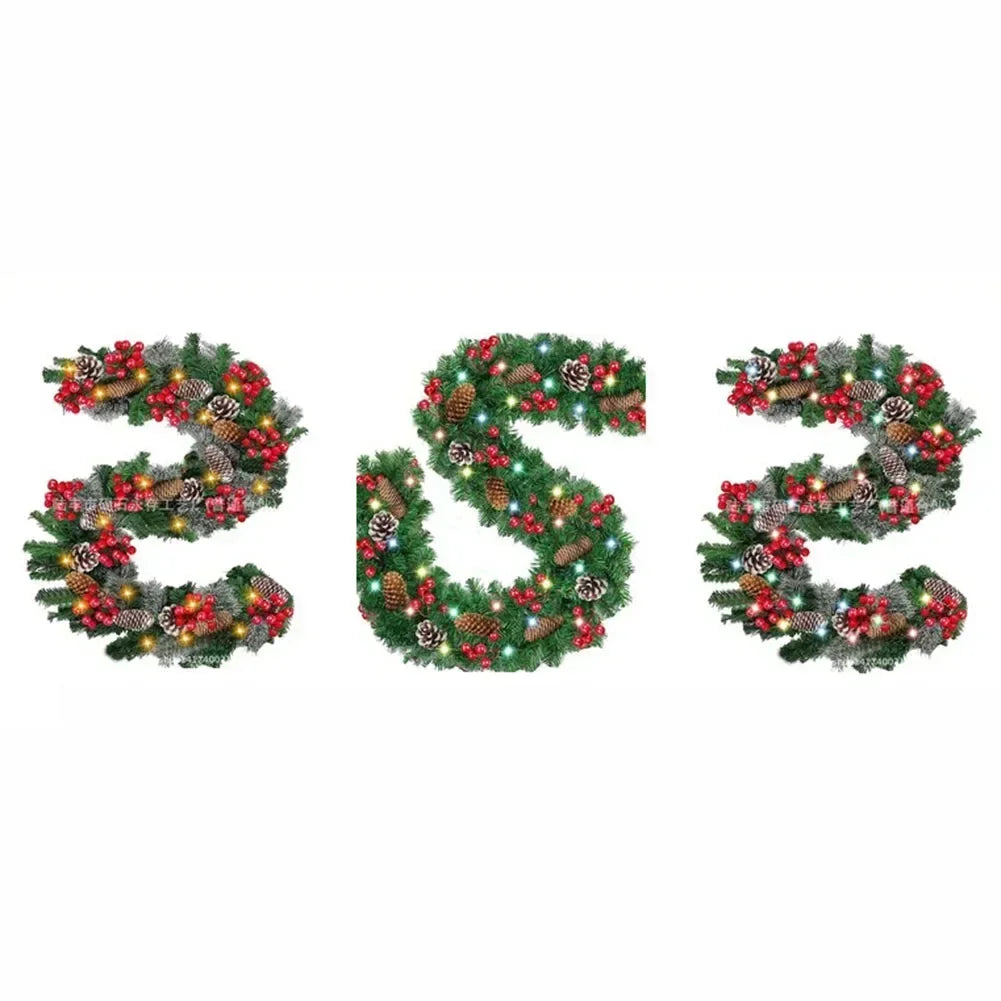 Christmas Tree Ornaments Xmas Wreath Christmas Vine Christmas Garland 2.7 Meters Wall Door Decor Christmas Decoration