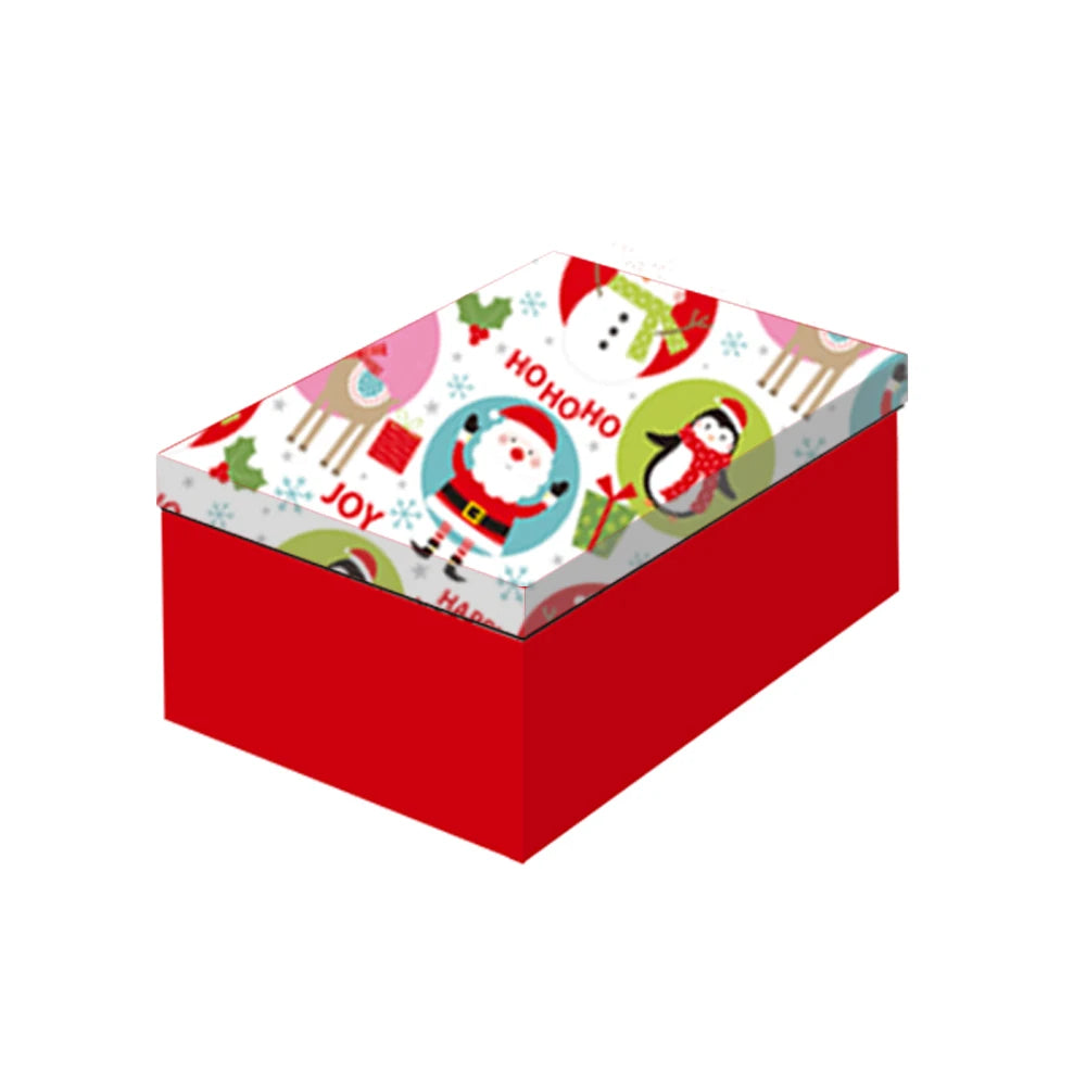 10 Pieces Christmas Styles Printed Gift Packaging Box Set Christmas Decorations for Holiday Gift Wrapping