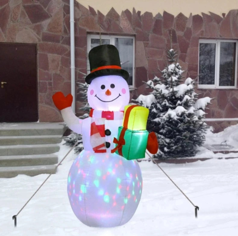 1.5m LED Christmas Inflatable Snowman Outdoor Airblown Decor with Lights for Yard Garden Doorway Holiday Displays Party Props