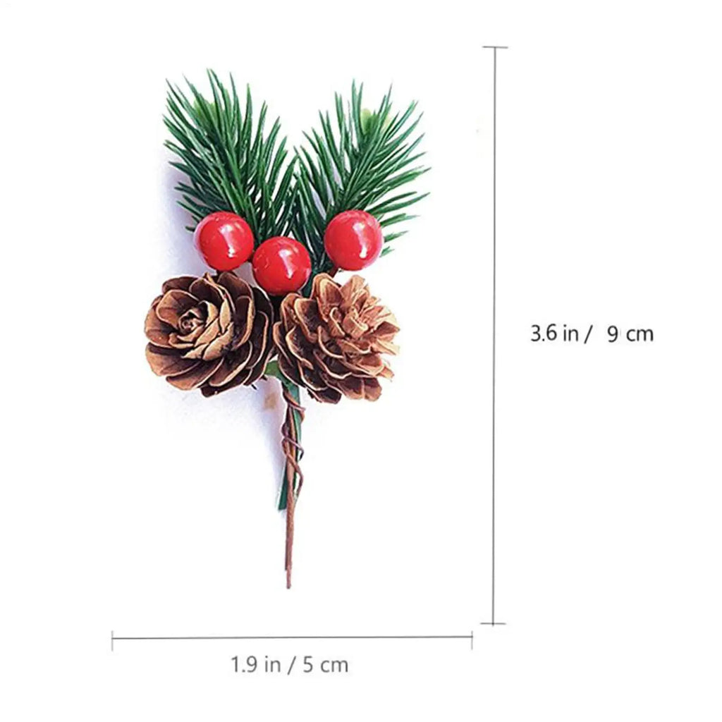 Christmas Decor Picks 10 Pieces Artificial Holiday Decoration Decorative Christmas Branches for Wedding Setup Greeting Cards