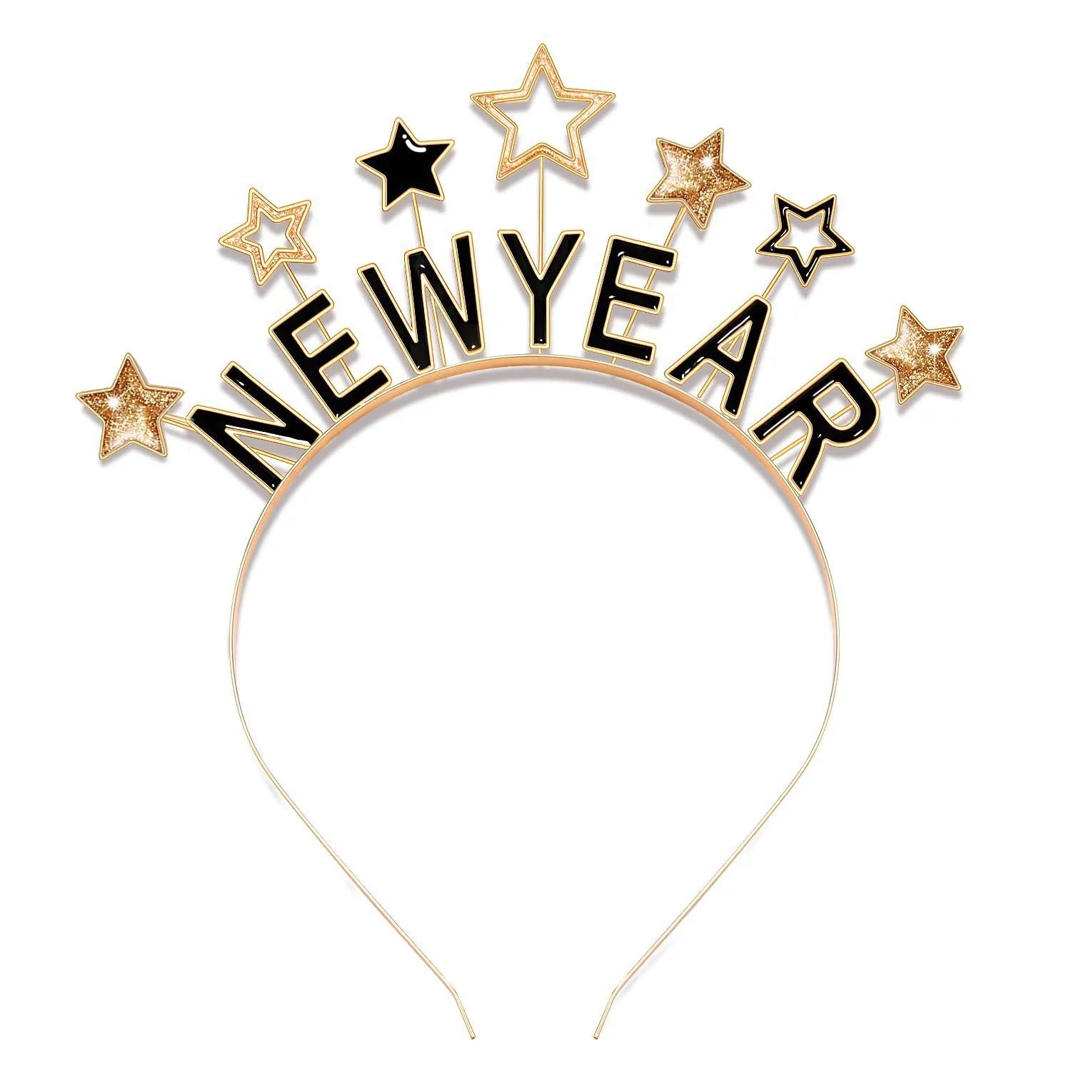 1pcs Happy New Year Headbands for Women Men Girls Boys Rhinestone Headband Eve Party Supplies