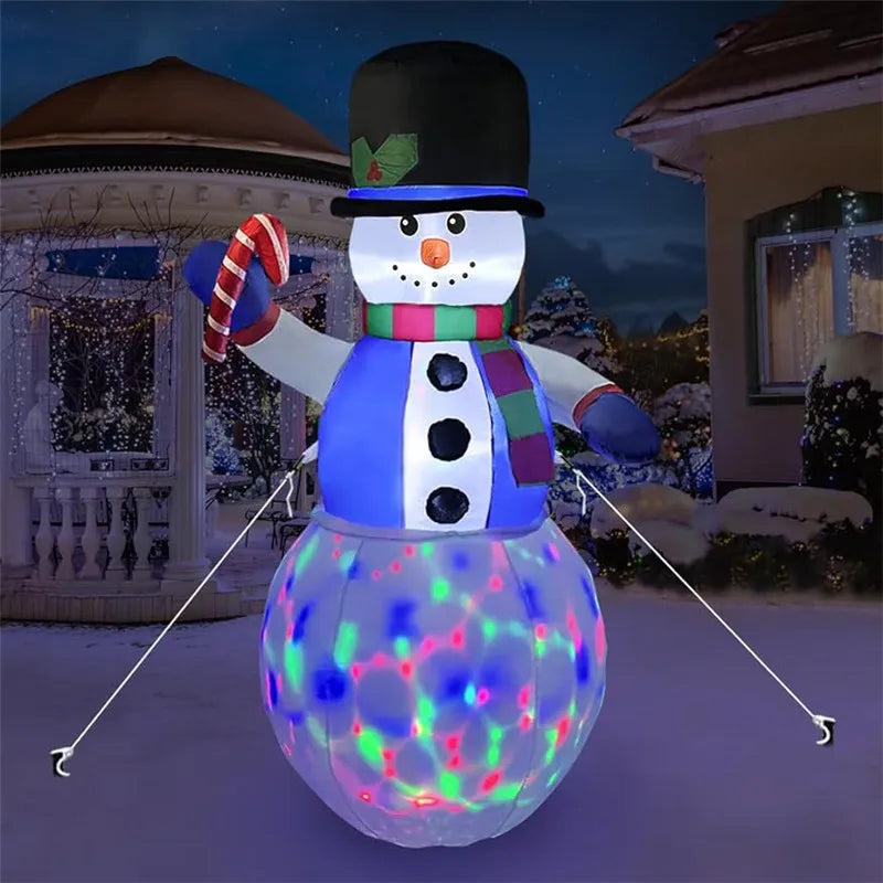 Christmas Decoration 1.8m Inflatable Gentleman Snowman with LED Lights Xmas New Year Party Indoor Outdoor Inflatable Ornament