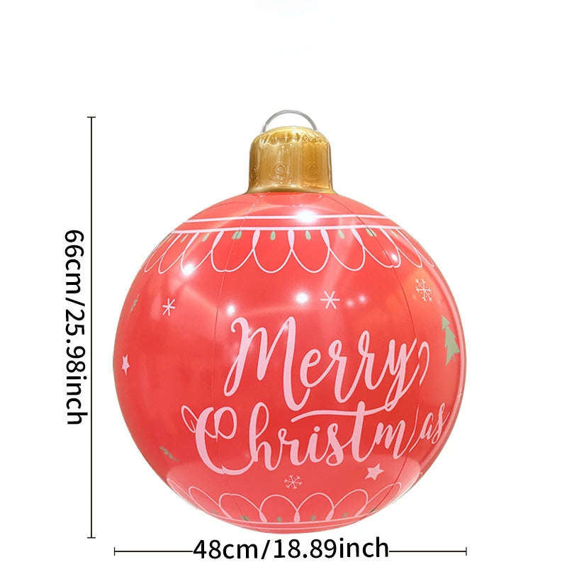 Inflatable Christmas Ball Large Xmas Inflatable Ornaments PVC Outdoor Holiday Blow Ball Outside Yard Lawn Porch Decorations