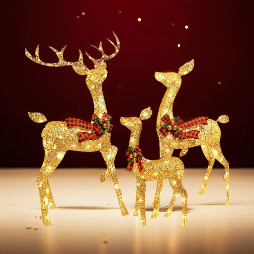 Christmas decorations Christmas Glow deer decorations mother and son deer ornaments Outdoor layout reindeer lights