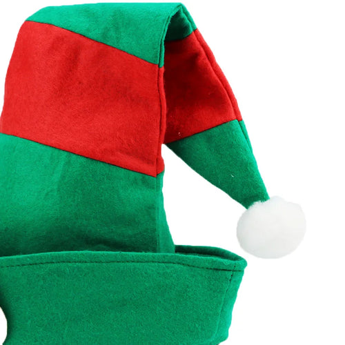 (1 Piece/bag) 53*34cm Christmas Elf Hat Red Green Striped Party Hat New Year Celebration DIY