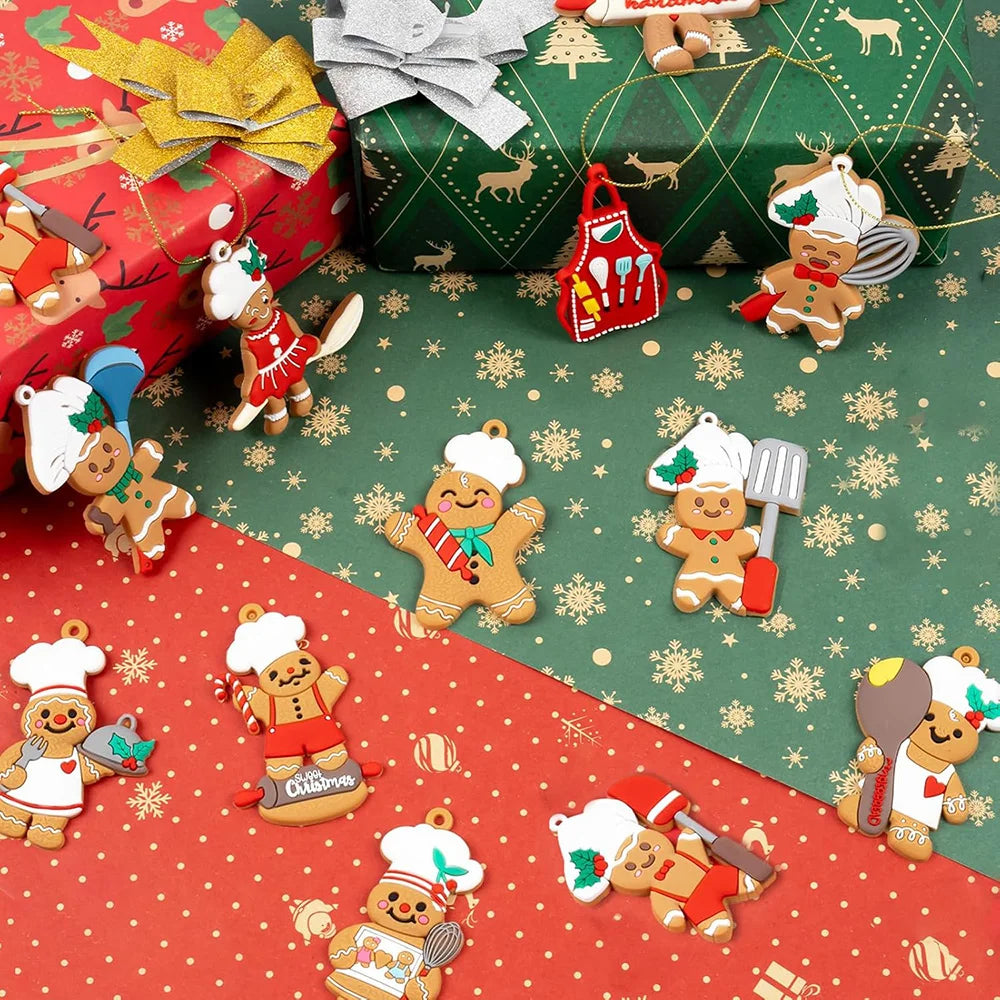 Christmas Decoration for Christmas Tree Ornaments Cooking Gingerbread Man Ornaments Hanging Decor for Tree Kitche Party Supplies