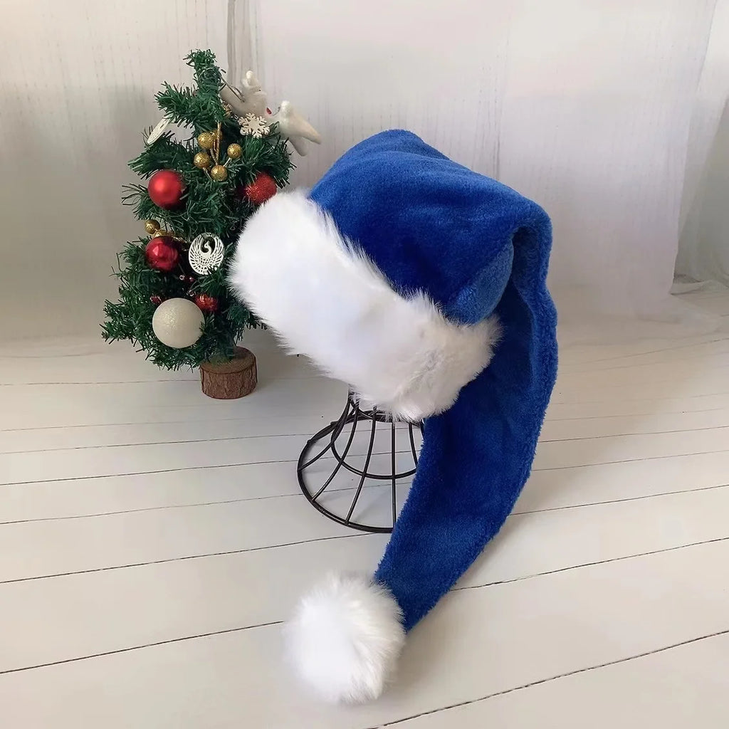 Black and White Fur Plush Hat for Adults and Children, Christmas Cap, Xmas Party, Home Decoration, High Quality