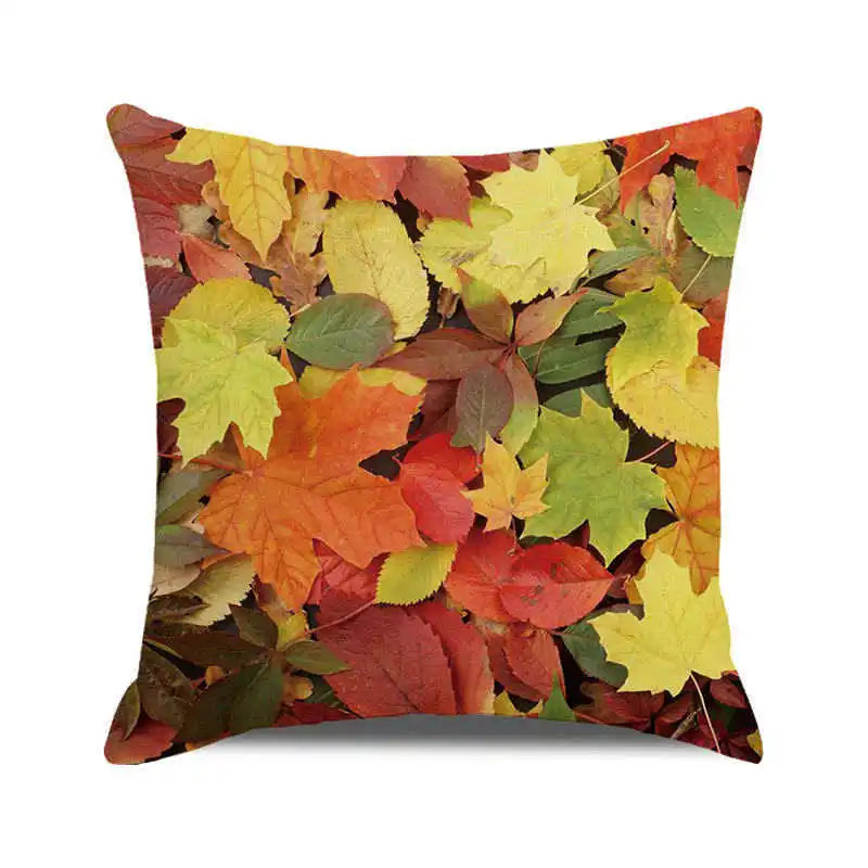 Happy Thanksgiving! Autumn maple leaves Digital printing short plush pillow covers for car sofa office cushion cover home goods