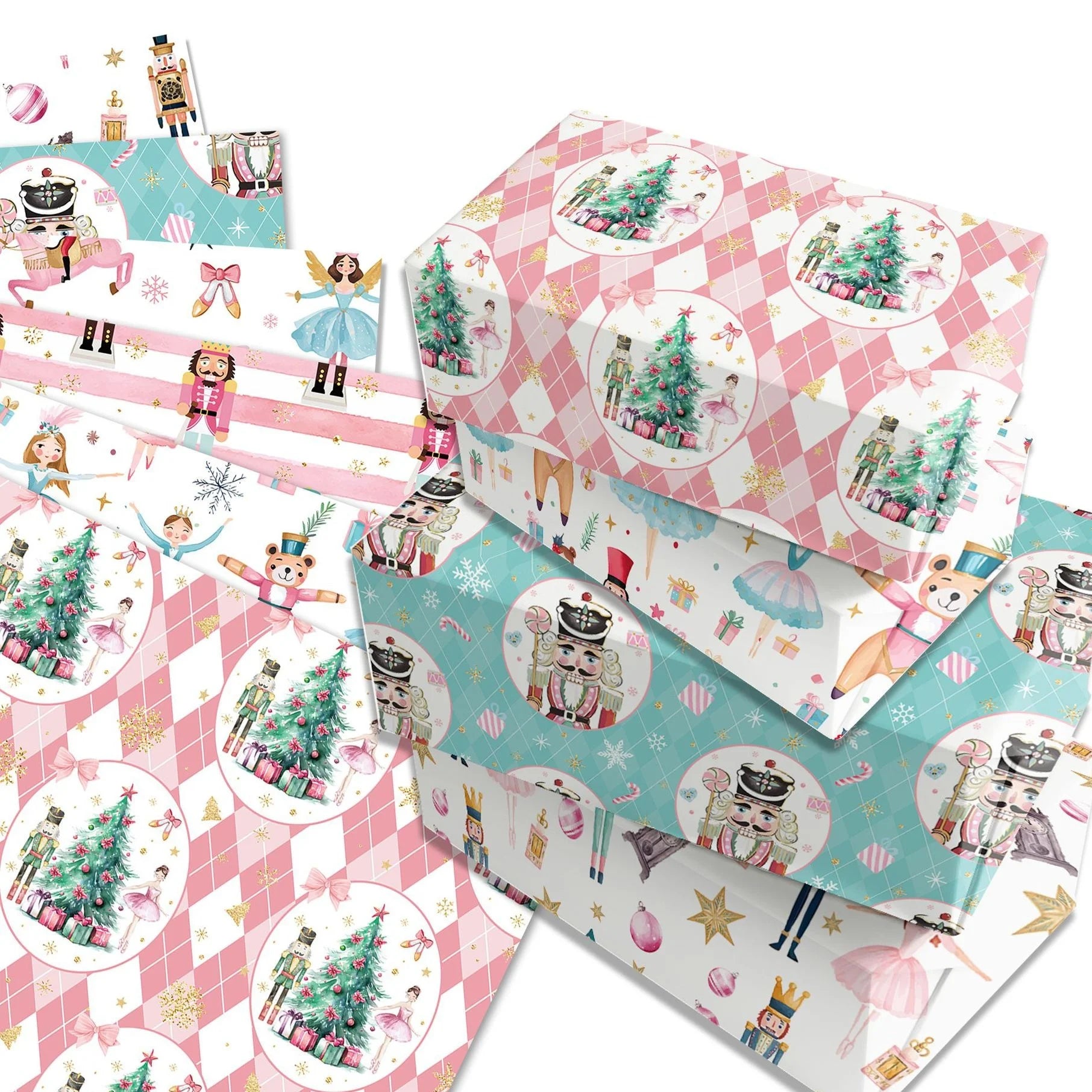 Nutcracker Wrapping Paper Festive Christmas Gift Packaging Christmas Gift Wrapping Paper Patterned Princess Themed Paper