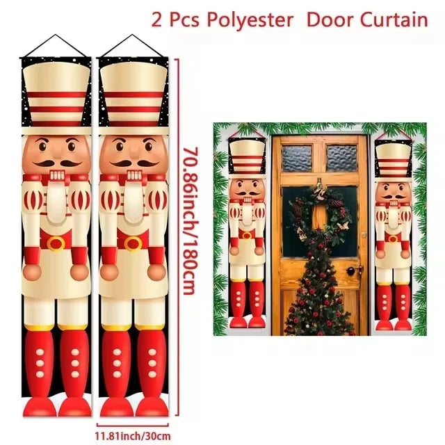 Christmas Hanging Door Banner Merry Christmas Decorations for Home Xmas Navidad Noel Natal Door Decor Happy New Year Gifts 2025