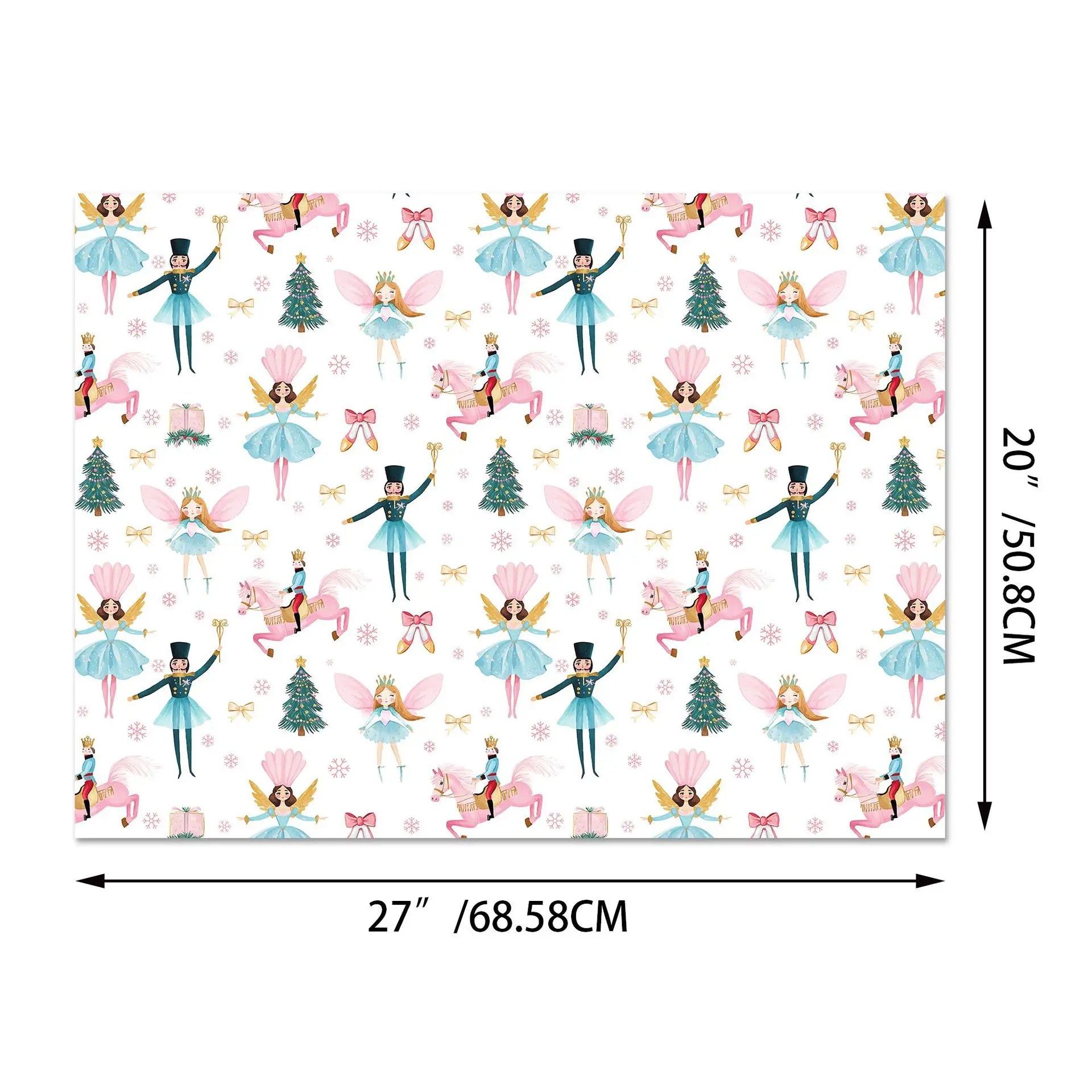 Nutcracker Wrapping Paper Festive Christmas Gift Packaging Christmas Gift Wrapping Paper Patterned Princess Themed Paper