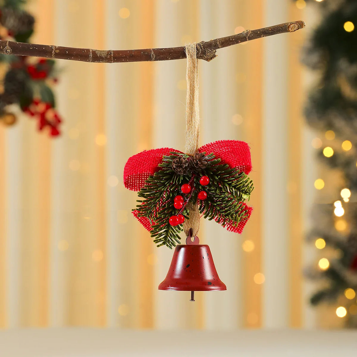 Christmas Bell Hanging Decoration Clear-Sounding Xmas Tree Home Fireplace New Year Xmas Holiday Home Hanging Decor Supplies