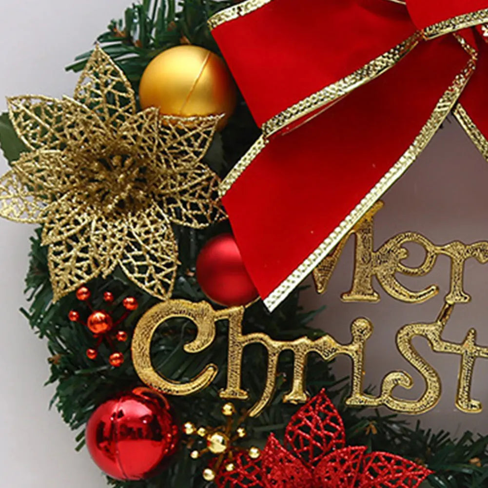 Christmas Door Decor Wreaths Realistic Hanging Wreath Garland Decoration Versatile Bow/Berry/Santa/Reindeer for Home Party Decor