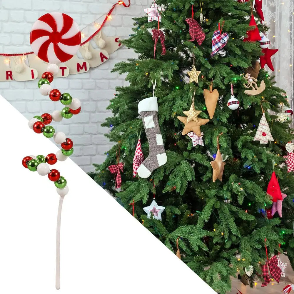 Christmas Candy Cane Decorations Christmas Tree Decoration Red White Lollipop Decoration Curved Candy Christmas Tree Stems Decor