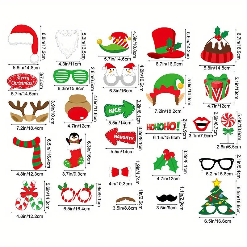 Christmas Decorations Props Cute Santa Claus Xmas Tree Elk Paper Photo Prop New Year Christmas Navidad Children's Gift Accessory