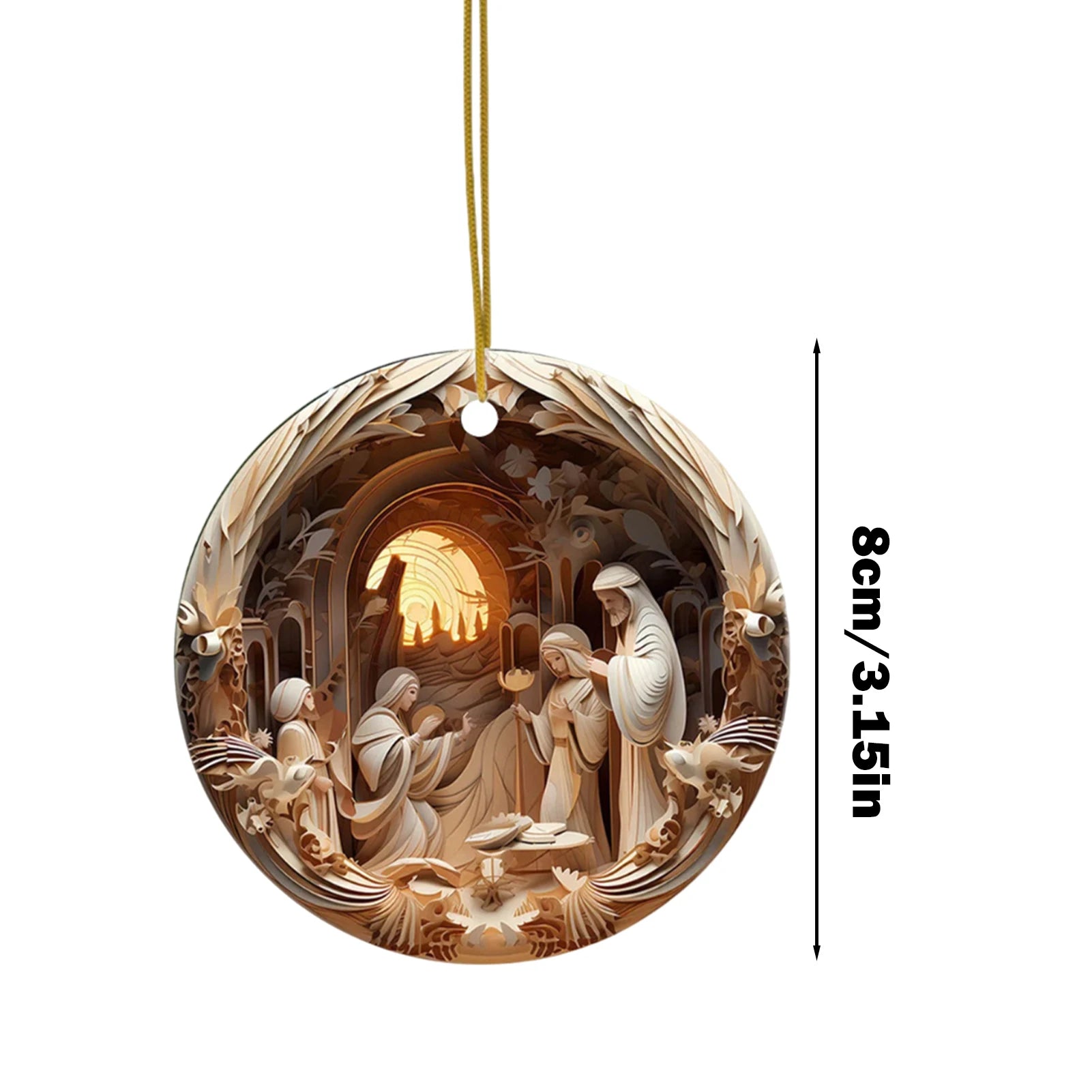 Christmas Nativity Ornaments 12X Christmas Decoration wooden Nativity Scene pendant Christmas Tree Decorations Easter Home Decor