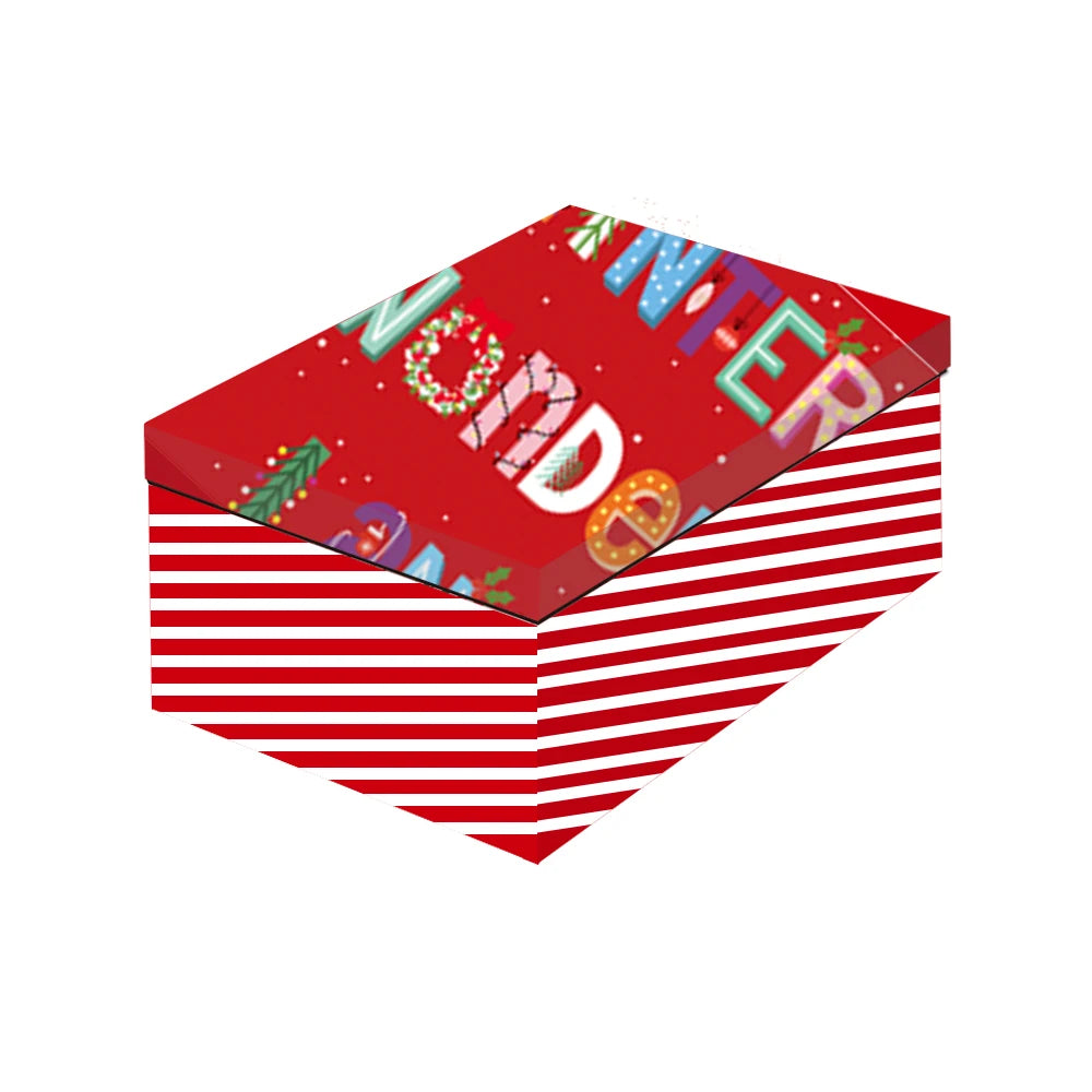 10 Pieces Christmas Striped Gift Packaging Box Set Christmas Decorations for Holiday Gift Wrapping