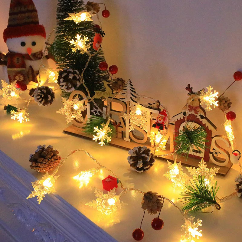 Christmas LED Light String Santa Claus Elk Snowman Xmas Ornament String Light Christmas Decorations 2025 New Year Navidad Gift