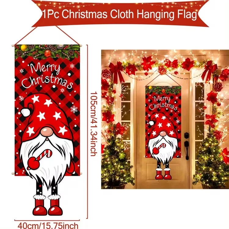 Merry Christmas Hanging Flag Christmas Decorations For Home 2024 Christmas Door Banner Xmas Gifts Navidad Happy New Year 2025