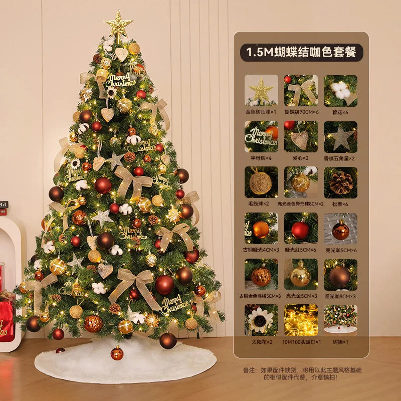 Christmas Decorations Christmas Tree with Lights Package Living Room Large Christmas Tree Ornament Scene Decoration