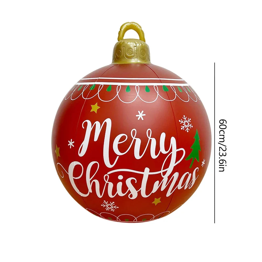 60cm Giant Inflatable Christmas Balls PVC Giant Big Large Balls Xmas Tree Decorations Toy Outdoor Xmas Holiday Yard Lawn Balls