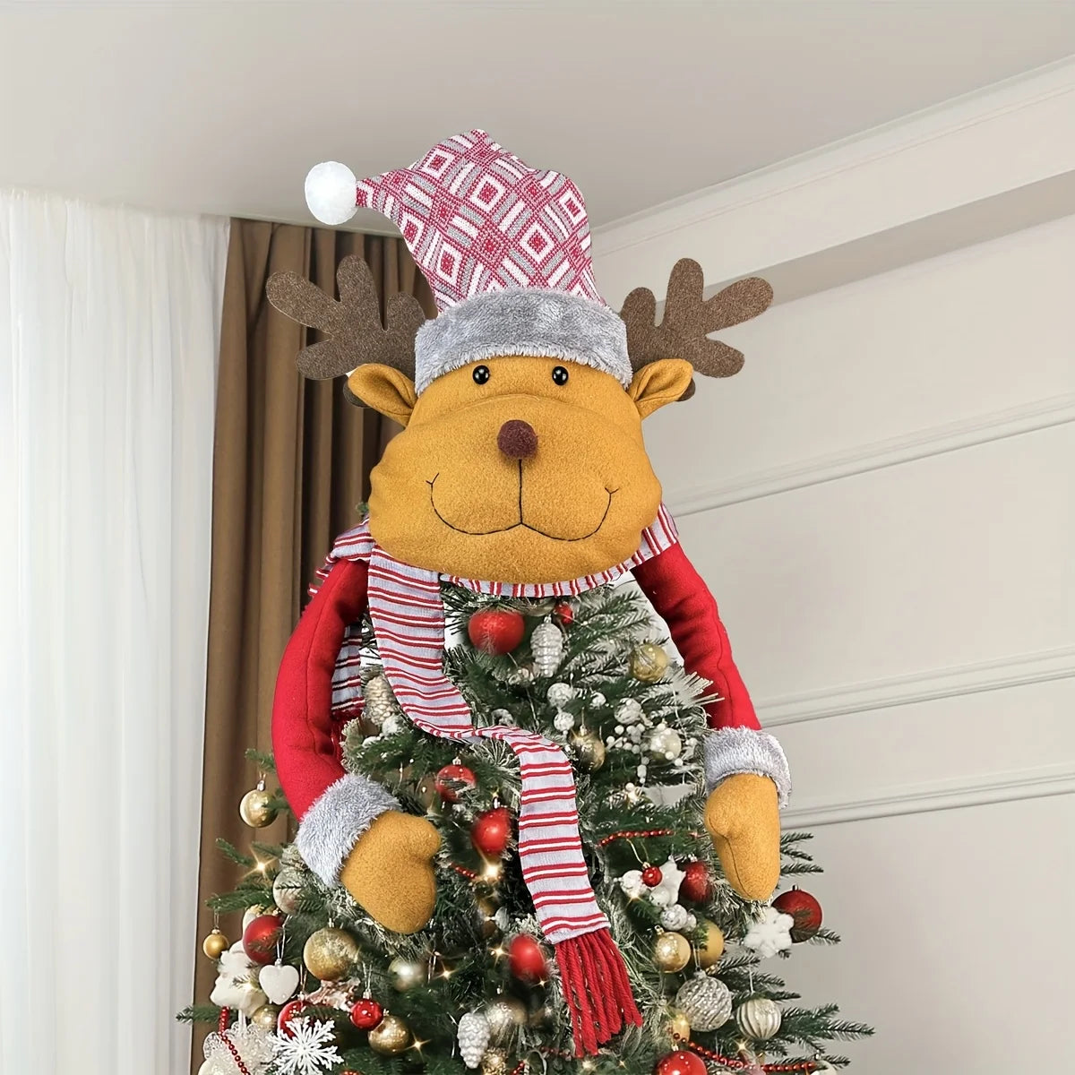 Christmas Decorations Santa Claus Home Christmas Tree Decorations Snowman Tree Top Star Decorations for Mall Home Christmas