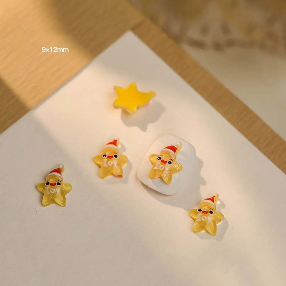 10Pcs/set Nail Supplies Christmas Nail Decorations Xmas Nail Charms Manicure Ornaments Christmas Nail Accessories Christmas Tree