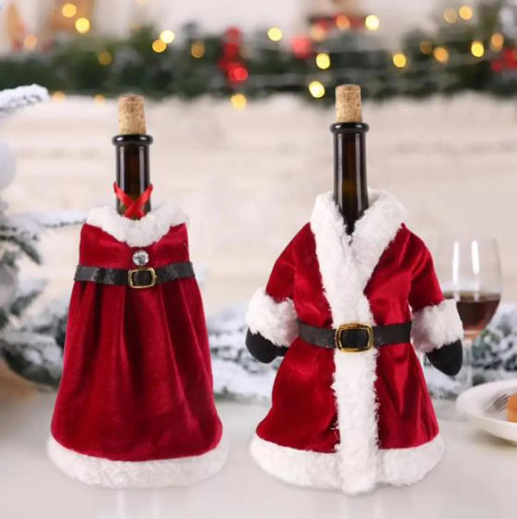 Christmas Wine Bottle Cover Merry Christmas Decoration For Home 2024 Christmas Ornaments Decor Happy New Year 2025 Navid Noel