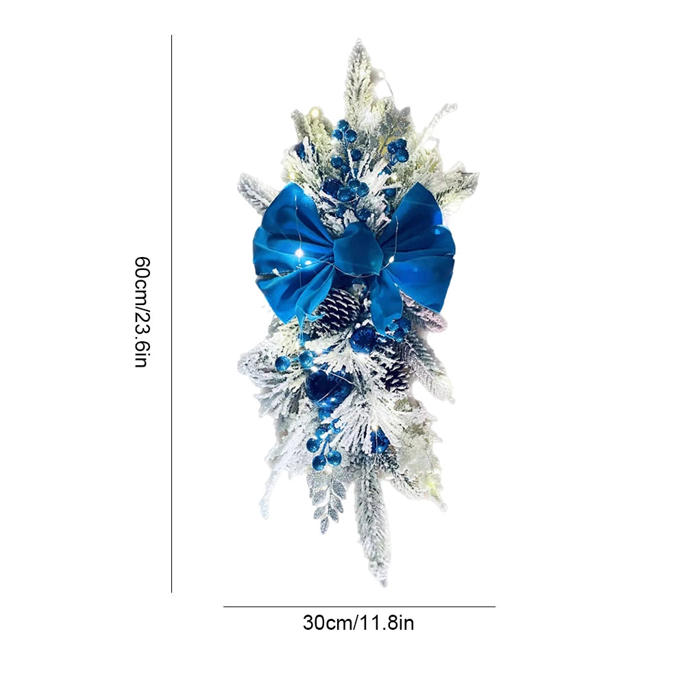 Door Stairs Wreath Christmas Wreath Hanging Pendants Artificial Flowers Stairway Swag Trim Garland Christmas Decorations 2024