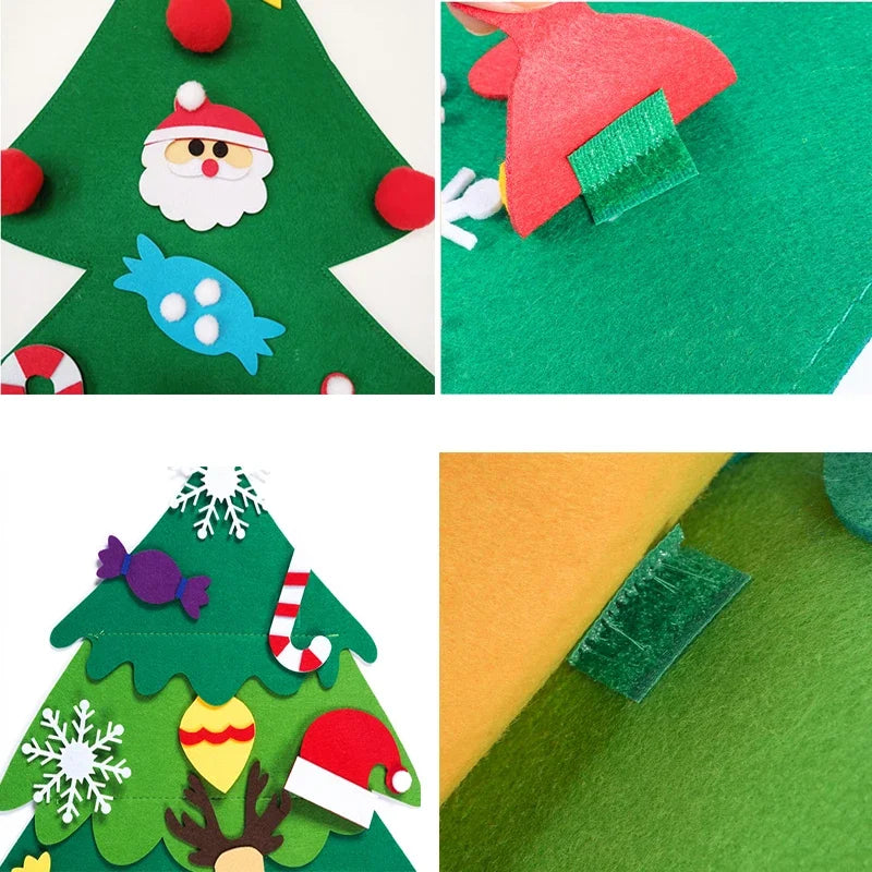 DIY Felt Christmas Decorations Xmas Tree Door Wall Hanging Ornaments Felt Christmas Tree New Year Santa Claus Xmas Kids Gifts