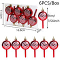 Christmas Candy Ornament Set Xmas Tree Decor Hanging Red Christmas Party Lollipop Candy Cane Pendant Decorations New Year Gift