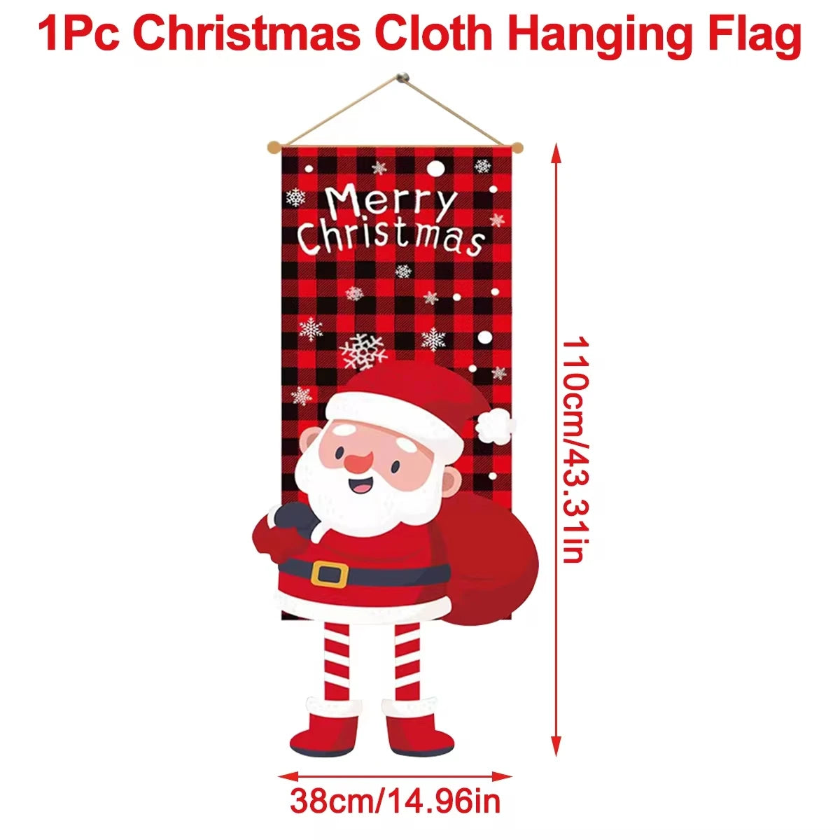 Merry Christmas Hanging Flag Christmas Decorations For Home 2024 Christmas Door Banner Xmas Gifts Navidad Happy New Year 2025