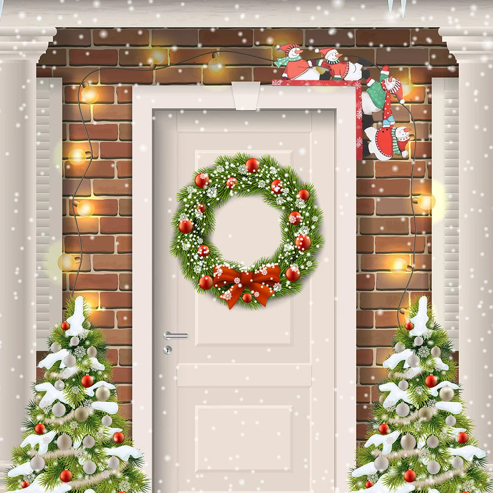 Christmas Wooden Door Frame Corner Decoration Cartoon Snowman Decorations